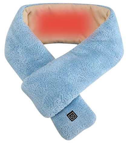 TianWlio und Schal Schal Temperatur Heizung Wrap Neck Pad beheizt Erwärmung für Männer mit Hals Frauen Schal Schal Blau Damen Seide