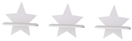 Zerodeko 3 Stücke Weiß Sterne Wohnzimmer Montiert Dekorative Haushalter Küche Holzregale Wand Foto Wandständer Pentagramm Nordic Kleinigkeiten Badezimmer Stil Display Lagerraum