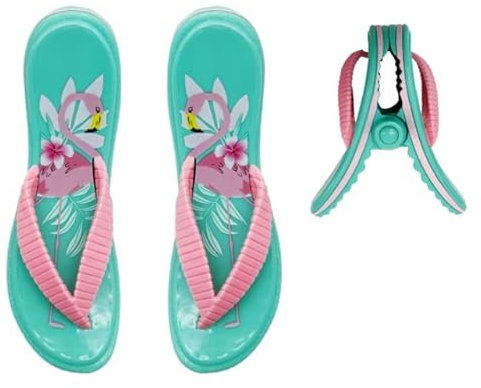 PERFORMORE Flip Flop Strandtuch-Clips (Türkis), 2 Stück, tragbare Handtuchhalter-Clips, sichere Clips für Strandstühle, Deck, Terrasse, Pool, Boot, Kreuzfahrt, Loungesessel, Zubehör
