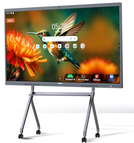 JAV Smart Board 55 Zoll Interaktives Whiteboard 4K Touchscreen, digitale Präsentation, elektronisches Smart-Whiteboard für Klassenzimmer, Heimbüro, Studio (Wandhalterung im Lieferumfang enthalten)