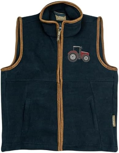 Tractor Embroidery Fleece Gilet | Kids Farm Themed Bodywarmer for Boys