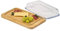 eluno Plateau à fromage en bambou avec couvercle en verre, boîte à charcuterie, cloche à fromage, 18 x 29 cm