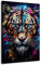 Kunstgestalten24 Leinwandbild Tiger Abstrakt Bunt Tier Bild Wandbild Kunstdruck Raum- u. Wanddekoration