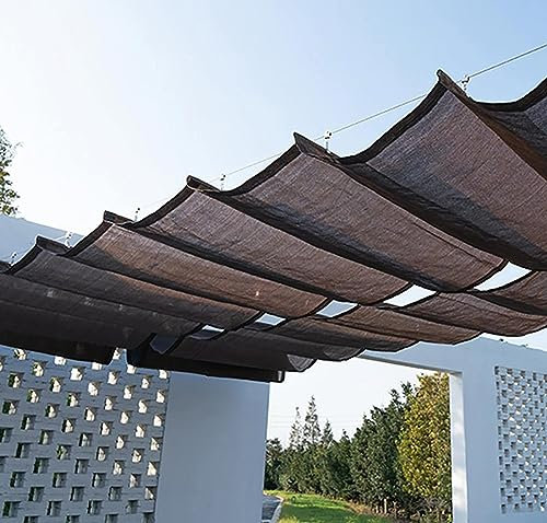 Toile Ombrage 5x5m 3x3m Oeillets Voiles d'ombrage pour Patio Voile Ombrage Rectangulaire 3x2 RéSistant Aux 90% UV d'ombrage Extérieure pour Pergola Terrasse Jardin,brown-3x4m