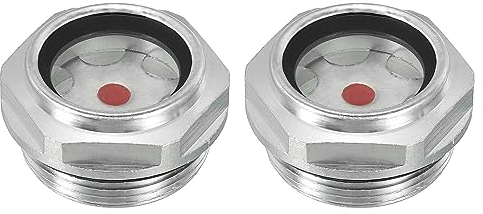 PATIKIL Aria Compressore Olio Mirino Vetro, 2pz M30*1,5 Maschio Filettatura Alluminio Lega Olio Liquido Livello Indicatore Aria Compressore Parti con O-ring