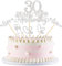 Blumomon 25Pcs 30th Anniversary Cake Toppers Silver 30th Weddding Anniversary Heart Cake Decoration for 30 Pearl Wedding Celebration Party Supplies