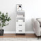 FENLAX Sideboard Kommode Wohnzimmer Sideboard Flur Komodenschrank Für Schlafzimmer Buffetschrank Aufbewahrungsschrank 34,5x34x90 cm Hochglanz-Weiß