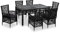 QJBSAVVA 7-TLG Garten-Essgruppe, eckbank küche eckbankgruppe eckbank balkonmöbel Geeignet für Innenhof Parks Balkon Café Poly Rattan Schwarz