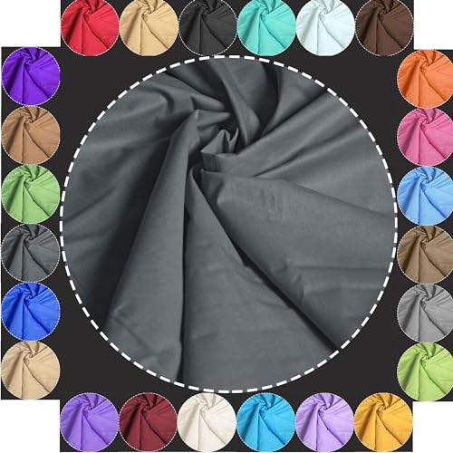 Baumwollstoff Meterware Uni Anthrazit 240cm MAXI BREITE 50cm Länge 100% Baumwolle Patchwork Dekostoff Baumwolle Stoffe Einfarbig zum Nähen