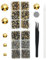 YHMQ DU 6616 Stück goldene Hotfix-Strasssteine aus Kristallglas für Stoff, Kleidung, Hemden, Trinkgläser, flache Rückseite, rund, mit Pinzette und Stift (SS6 ~ SS30)