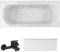 Jacob Delafon Pack Baignoire Droite 180 x 80 Elise + Tablier en Niche + mitigeur Bain Douche Mural Aimé Noir + vidage