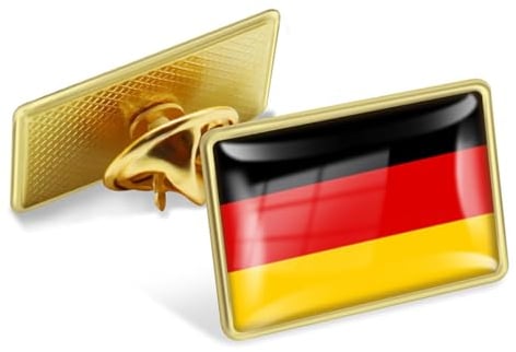 KOQAIIZ 2 pièces Broche Drapeau Allemagne en métal,pins pin Badge pin's Metal, avec Pince Papillon Drapeau Allemagne