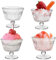 CHPINDAM Vintage Dessertschalen aus Glas, 266 ml, Eisbecher mit Sonnenblumenmuster, 8 Stück