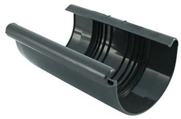 Marley Dachrinnenset aus PVC Dachrinnenteile RG 75 - Anthrazit RAL 7016 Regenrinnen System (Rinnenverbindungsschale)