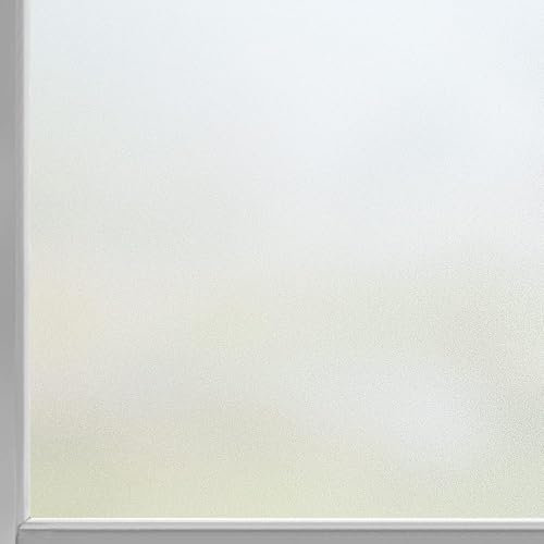 Film Électrostatique Vitre Brise Vue 50 x 200 cm Autocollant Film Fenetre Anti Regard Opaque et Réutilisable, Bon Intimité, Anti UV pour Maison, Bureau, Mat Pur