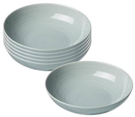 Ritzenhoff & Breker Suomi Suomi Suppenteller 4er Set, 20 cm, Tiefe Teller mit feinen & ausgeprägten Reliefierungen, Skandinavisches Design, Porzellan, Blau