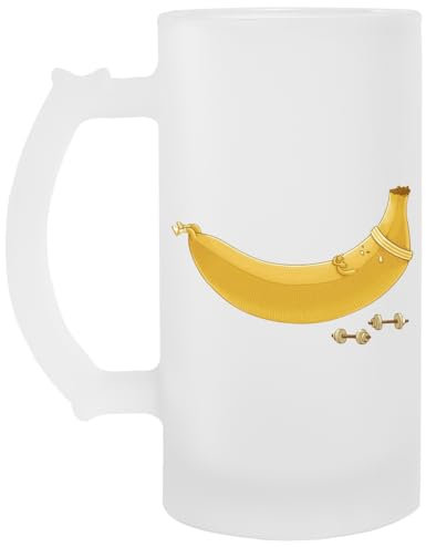 Jinbetee Banana Training Sit Ups Transparentes Bierglas Trinkbecher Mit Henkel Transparent Beer Glass Drinking Cup With Handle