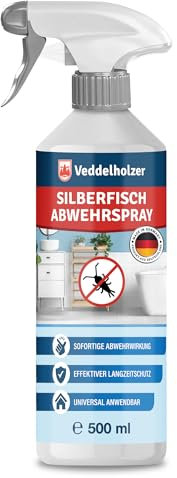 Veddelholzer 500 ml Papier- & Silberfisch Abwehrspray Laborgeprüfte Wirksamkeit sofort und Langzeitschutz Effektiv & Dauerhaft Silberfische bekämpfen optimale Alternative zu Silberfisch Köderdose