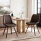 Aivermeil Esszimmerstühle 2er Set Kunstleder Küchenstuhl Polsterstuhl für Wohnzimmer, Schlafzimmer, Ergonomisch, Mit Rückenlehne, Wasserdichtes Material, Metallbeine, Braun