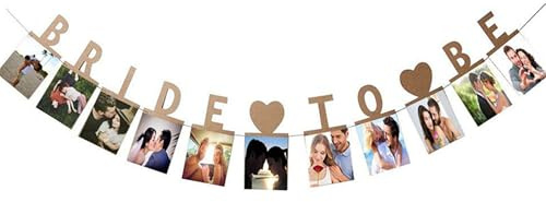 SrchJoy Bride to Be Fotobanner Junggesellinnenabschied Bild Banner Girlande Brautdusche Hochzeit Party Foto Wimpelkette Dekorationen (Kraft)
