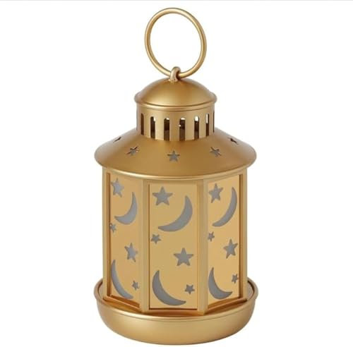 NIKTI GOKVALLA LED Lantern Battery Operated (Batteries Not Included) Brass Colour Vintage Decorative Lighting for Indoors & Outdoors - Set of 2