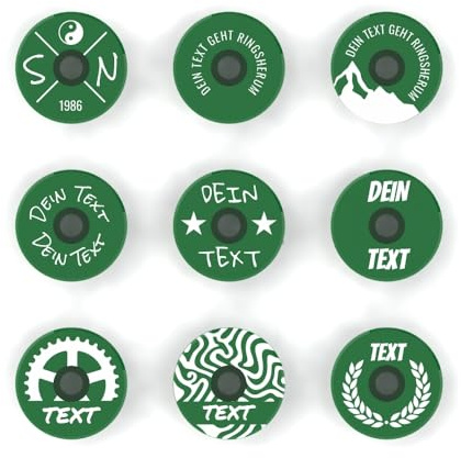Dein Brandstempel Personalisierte MTB Ahead Kappe 1 1/8 Zoll – Individuell mit eigenem Text & Design graviert – Fahrrad Vorbaukappe aus Aluminium – Custom Aheadcap für Mountainbike & Rennrad