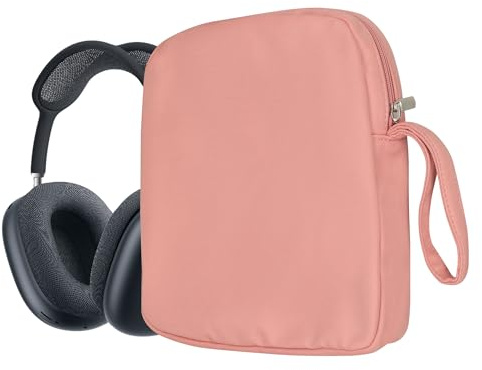 kwmobile Kopfhörer Tasche für Over Ear Headphones kompatibel mit Apple AirPods Max Case - Kopfhörer Hülle mit Reißverschluss - Altrosa