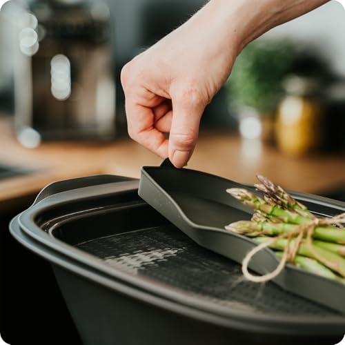 mixcover Dampfgarform Silikonform Auflaufform mit Ebook Rezeptheft kompatibel mit Thermomix Zubehör für Varoma Einlegeboden - Zubehör für TM7, halb