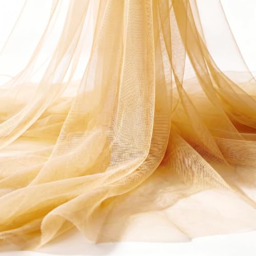 Tüll Stoff Meterware, 3m x 160cm Soft Tüllstoff zum Nähen | Netzstoff Dekostoff Drapierstoff, tüll für Arbor Hochzeit Vorhang Hochzeitsbogen Freihanddeko Torbogen Zeremonie Party Dekor