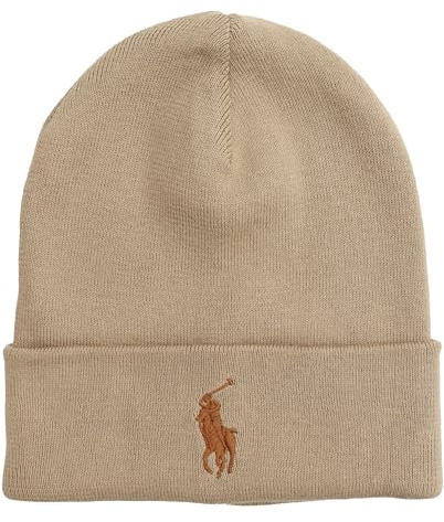 Ralph Lauren Mütze Beanie Classic Hat Baumwolle One Size Tan Khaki