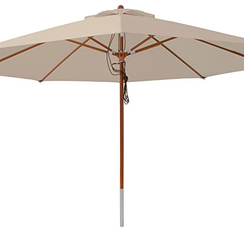 anndora® Sonnenschirm Marktschirm Gastronomie ø 4 m rund - mit Winddach Dark Natural