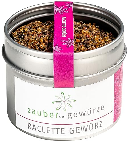 Zauber der Gewürze Raclette Gewürz - leckere Gewürzmischung für Raclette, Käsefondue und andere Gerichte mit Käse, Raclette Zubehör, Top-Qualität in wiederverschließbarer Aroma-Dose, 55 g