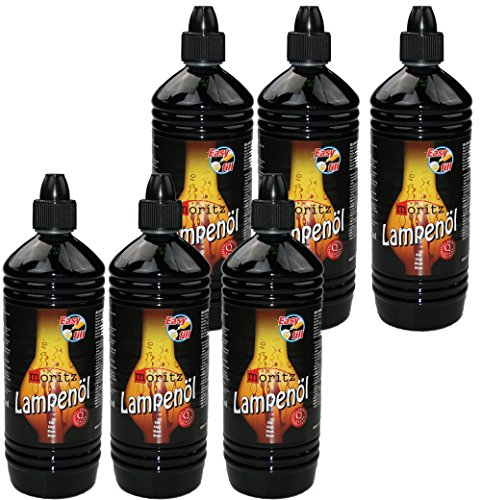 Moritz 6 Liter Lampenöl für Öllampen Bambusfackeln Gartenfackel und Wandfackeln - Wählen Sie 1/2/3/4/5/6/8/10/12/24 Liter