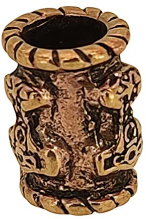 Kiss of Leather Thorhammer Bartperle Lockenperle aus Bronze, 6 mm Innendurchmesser