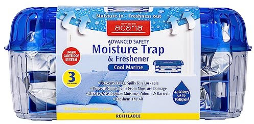 Acana Advanced Safety Moisture Trap & Freshener - Ideal for Larger Rooms & Spaces - Dehumidifier for Damp, Mould - Moisture in your Home, Caravan, Kitchen, Bathroom, Bedroom, Garage, Office