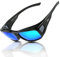 DUCO Men's and Women's Polarised Wrap Around Fit-Over Sunglasses over Prescription Glasses 8953