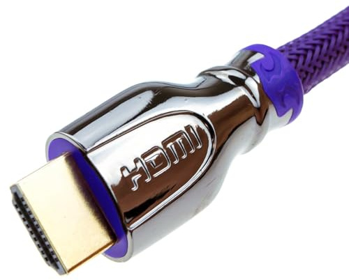 kenable PRO Braided HDMI 2.0a Cable 4K Ultra HD 18Gbps High Speed Lead Metal Connectors Purple 3m