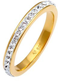 Elli Ring Damen Bandring mit Kristallen in 925 Sterling Silber