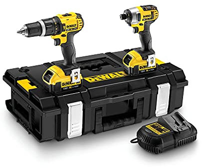 Dewalt DCK285M2-QW Trapano e Avvitatore a Batteria, 2.X Ah Batterie Rigida Valigetta