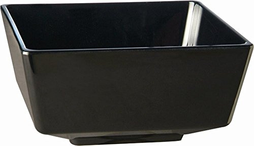 APS GF095 Float Square Bowl, 5, Black | Stackable format saves storage space in busy commercial venues; chip-resistant construction ensures long-term performance.