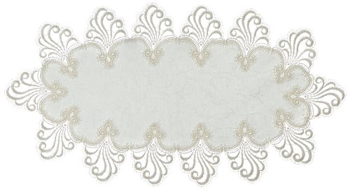 Plauener Spitze 3086E_11_4580 Tischdecke Nizza E, 45 x 80 cm oval