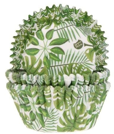 House of Marie 50 Muffinförmchen Blätter | Monstera - Fensterblatt | Palmen | Sommer | aus Papier
