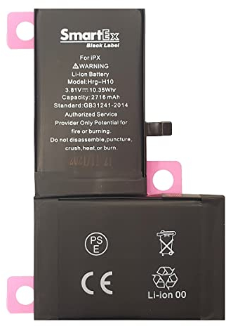 Smartex® Black Label Batterie Compatible avec iPhone X - 2716 mAh | Garantie 2 Ans
