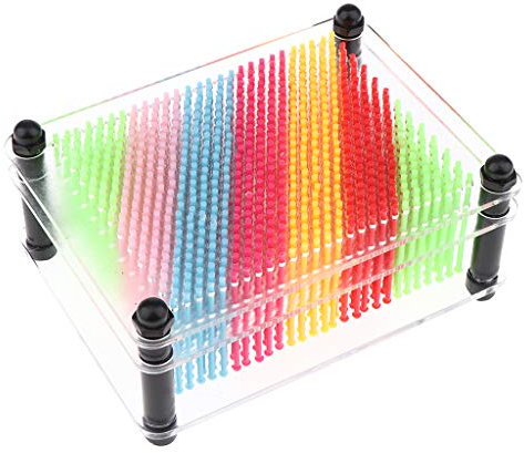 T TOOYFUL Sculptures Clous Pin Métal Plastique Tableau à Clou 3D Planche à Clous Empreinte Main Jouet Classique 20 5,5 cm, Transparent, S