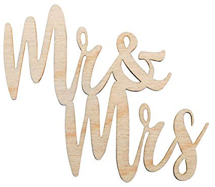 Rayher Holz Minischrift Mr&Mrs, FSC Mix Credit, natur, 7x6,2x0,3cm, 46510505