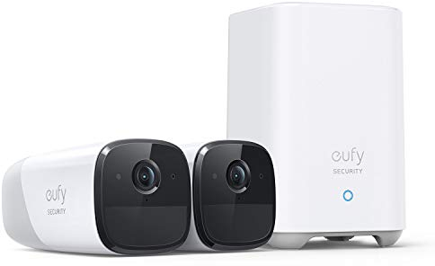eufy security, Caméra de Surveillance WiFi Extérieure Domestique sans Fil, eufyCam 2 Pro 2 cams, Autonomie de 365j, HomeKit, Résolution 2K, Étanchéité IP67, Vision Nocturne