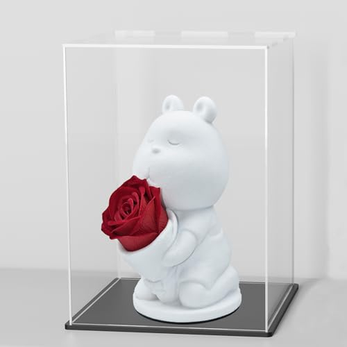 Vitrine mit schwarzem Samtboden, einfache Selbstmontage, 15.2 cm (LxB)x20.8 cm (H) Würfel Arbeitsplatte Box für Sammlerstücke, Heimorganisation (15.2x15.2x20.0 cm)