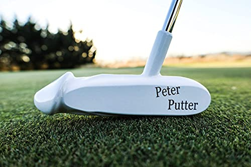 (1, White) Peter Putter Professional Golf Putter | Premium Aluminum Head with Chrome Stepless Shaft | Stiff Flex Graphite Construction | Ergonomic Rubber Grip (One Putter, White)