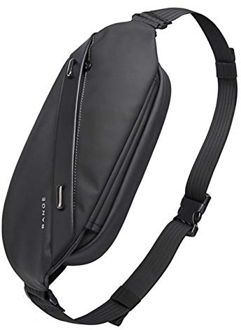 OZUKO Sling Bag, Crossbody-Rucksack Herren Schultertasche Wasserdichte Brusttasche Umhängetaschen für Sport Camping Arbeit Reisen Wandern Radfahren (Schwarz)