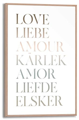 REINDERS Gerahmtes Bild, Liebe, Schlafzimmer, Bilder, Wanddeko, Room Decor, MDF, Schwarz-Weiß, 30x20cm